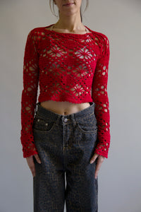 Flora shirt long sleeve roja